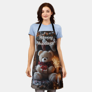 Cozy Teddy Bear Holiday Design Apron