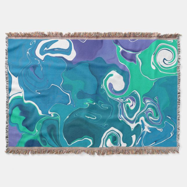 Cozy Throw Blanket marble design style.   (Front)