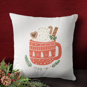 Cozy Up Hot Cocoa Mug Christmas Holiday Cushion