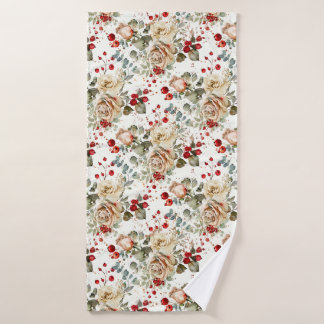 Cozy Vintage Christmas Pattern Bath Towel