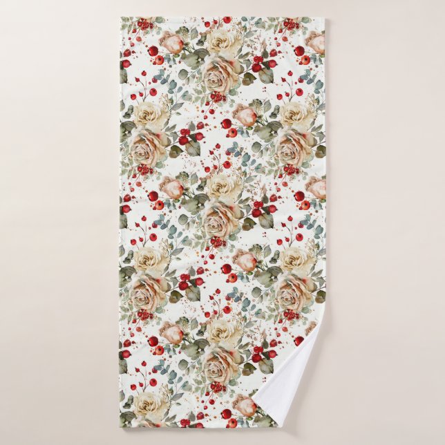 Cozy Vintage Christmas Pattern Bath Towel (Bath Towel)