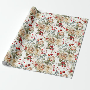 Cozy Vintage Christmas Pattern Wrapping Paper