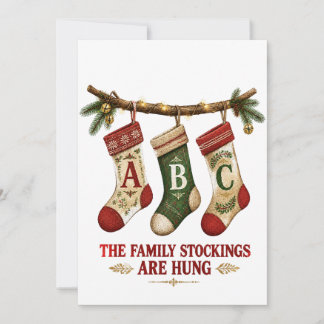 Cozy Vintage Christmas Stockings Card