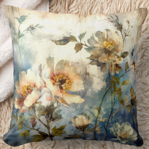 Cozy Watercolor Bloom & Sapphire Dreams Cushion