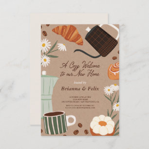 cozy welcome follage Green Housewarming Party Invitation