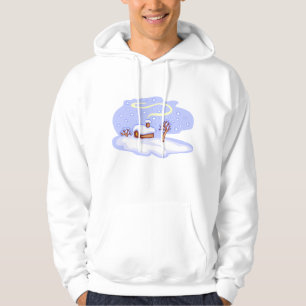 Cozy Winter Cabin in Snow Frosty Landscape Hoodie
