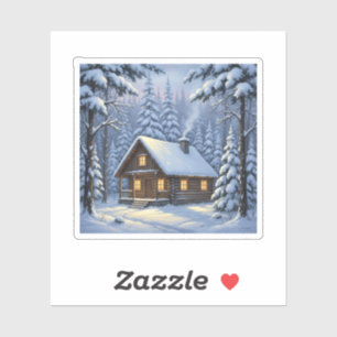 Cozy Winter Cabin in Snowy Forest Holiday 