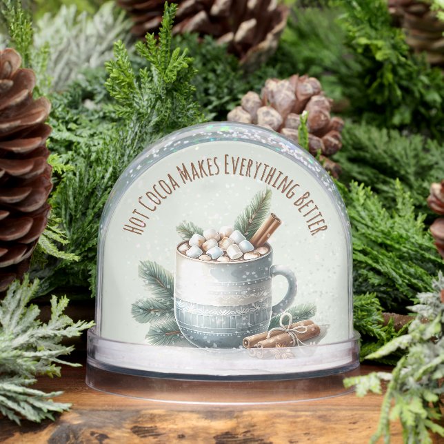 Cozy Winter Cocoa Marshmallow Scene Snowglobe (Winter)