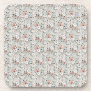Cozy Winter Floral Pattern Coaster