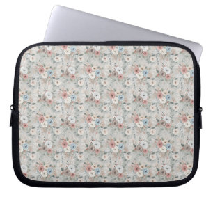 Cozy Winter Floral Pattern Laptop Sleeve