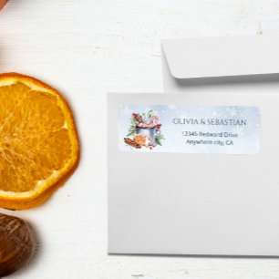 Cozy Winter Hot Cocoa Snowly Return Address Label