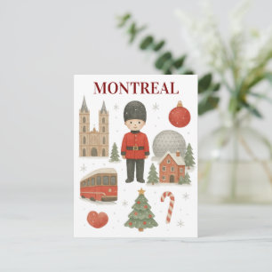 Cozy Winter in Montreal Christmas Watercolor  Holiday Postcard
