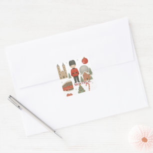Cozy Winter in Montreal Christmas Watercolor  Square Sticker
