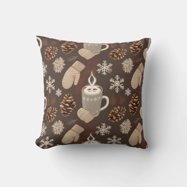 Cozy Winter Pattern-Minimalist Aesthetic Art Cushion (Front)