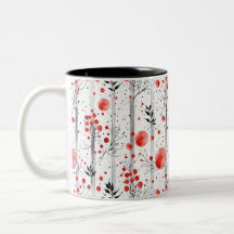 Cozy winter red and green cottage design