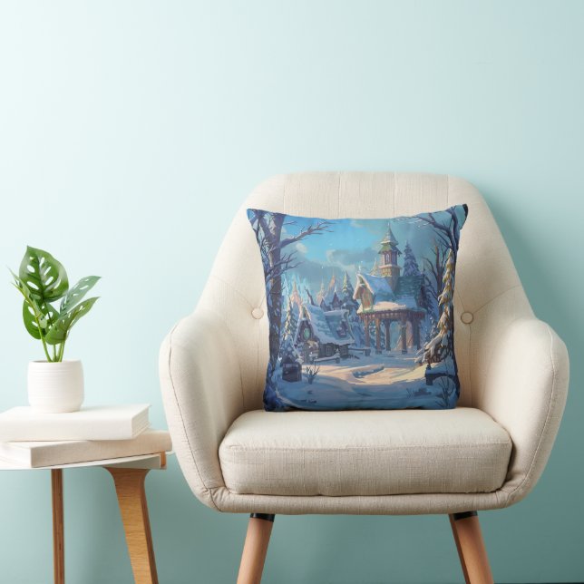 Cozy Winter Snow Design Cushion (Chair)