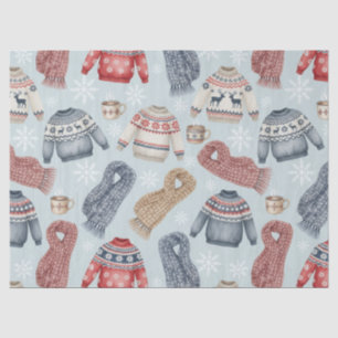 Cozy Winter Sweaters and Scarves – Watercolor Tissue Paper