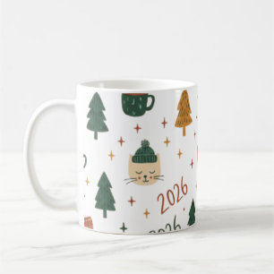 Cozy Winter Vibes 2026 - Cute Puppy and Kitten Chr Coffee Mug