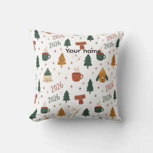 Cozy Winter Vibes 2026 - Cute Puppy and Kitten Chr Cushion