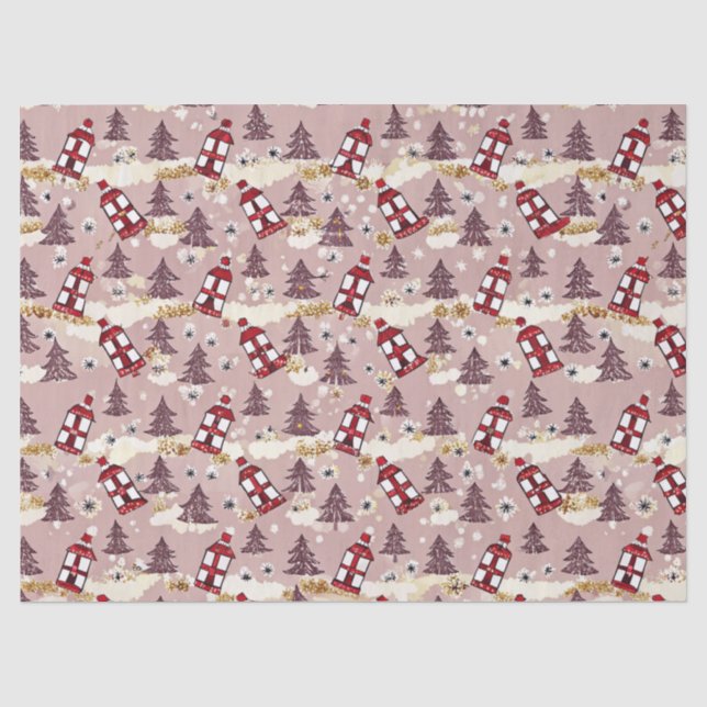 Cozy Winter Village Tissue Paper (Front)