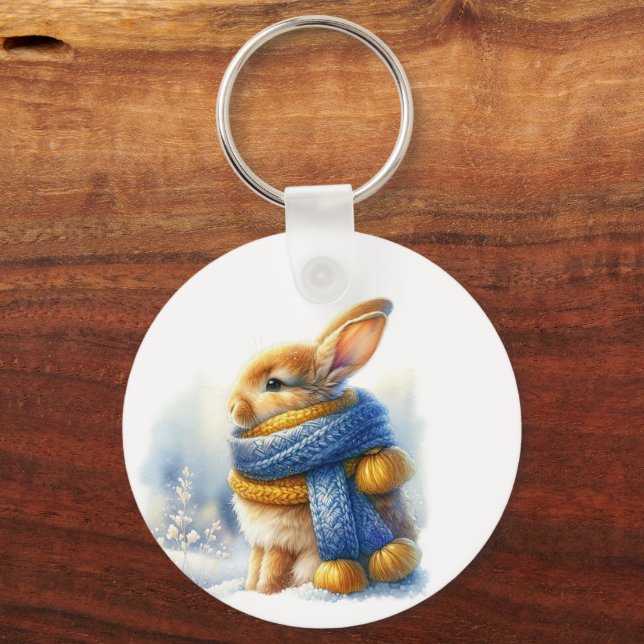 Cozy Winter Wishes To Somebunny Special Rabbit Key Ring (Back)