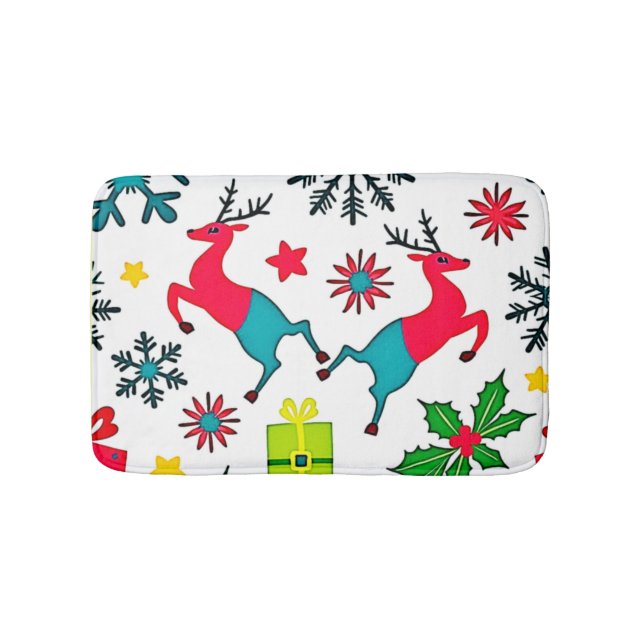 Cozy Winter Wonder Pattern Dream Design Bath Mat (Front)