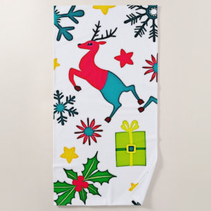 Cozy Winter Wonder Pattern Dream Design Beach Towel