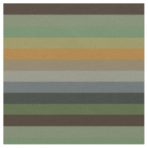 Cozy Woodland Earth Tone Stripe Pattern Fabric