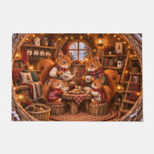 Cozy Woodland Squirrel Tea Party Illustration