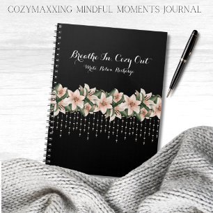 Cozymaxxing Mindful Moments Journal Black & Floral