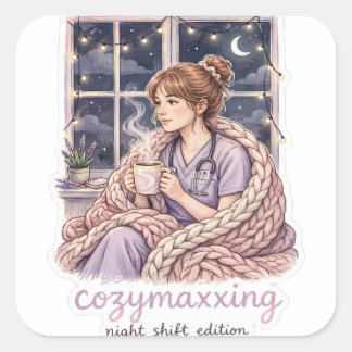Cozymaxxing Night Shift Nurse Sticker