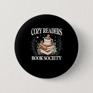 Cozyreaders Book Society Bookish Christmas Reading 6 Cm Round Badge