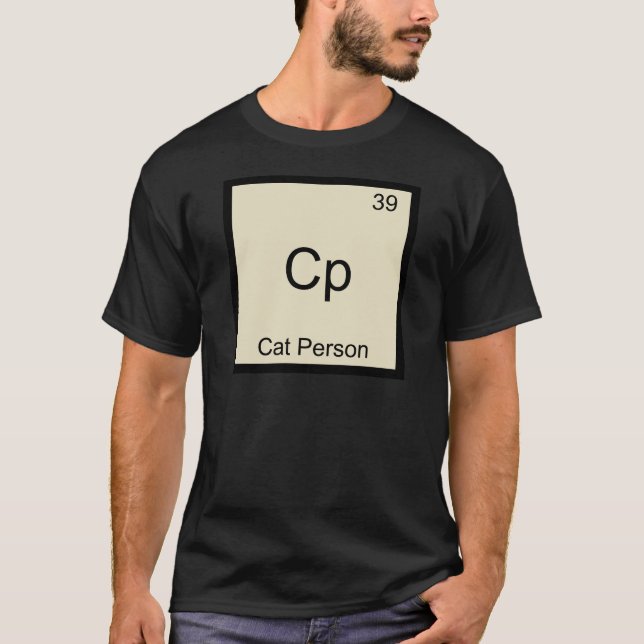 Cp - Cat Person Funny Chemistry Element Symbol Tee (Front)