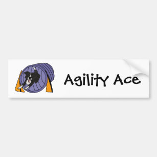 CP- Dog Agility Tunnel Cartoon Bumper Sticker
