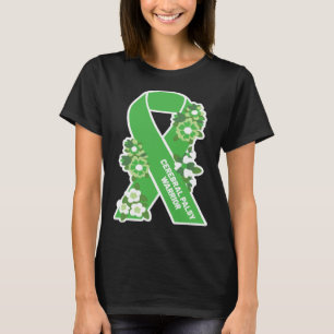 CP Green Ribbon and Flowers Women s Cerebral Palsy T-Shirt