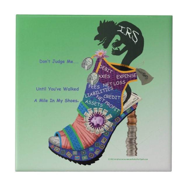 CPA / Accountant Don't Judge Me... Ceramic Tile (Front)