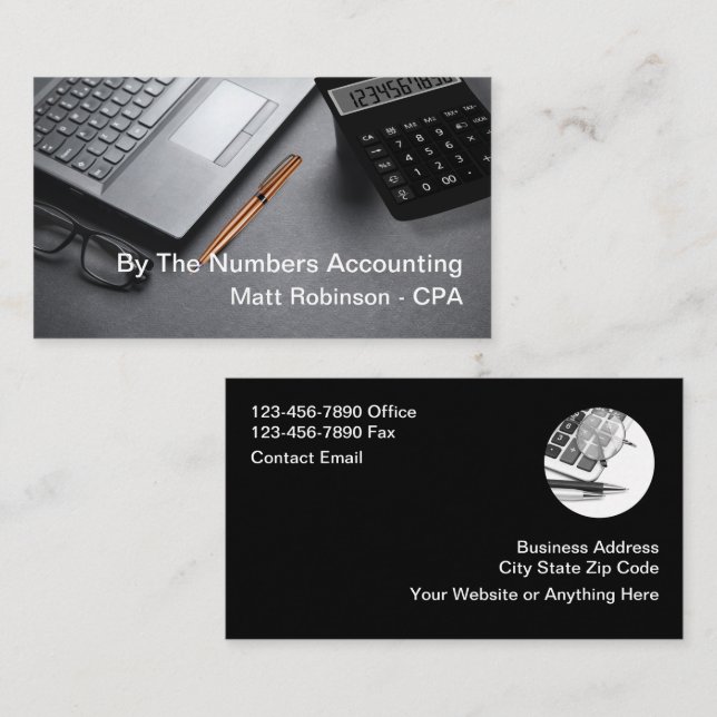 CPA Accountant Modern Business Cards (Front/Back)