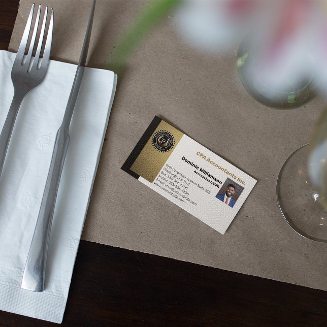 CPA | Accountant Professional Black | Gold Business Card (Creator Uploaded)