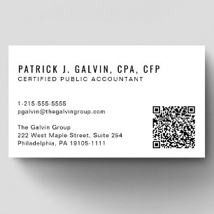 CPA Accountant QR Code Business Card