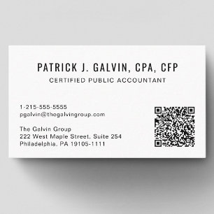 CPA Accountant QR Code Business Card