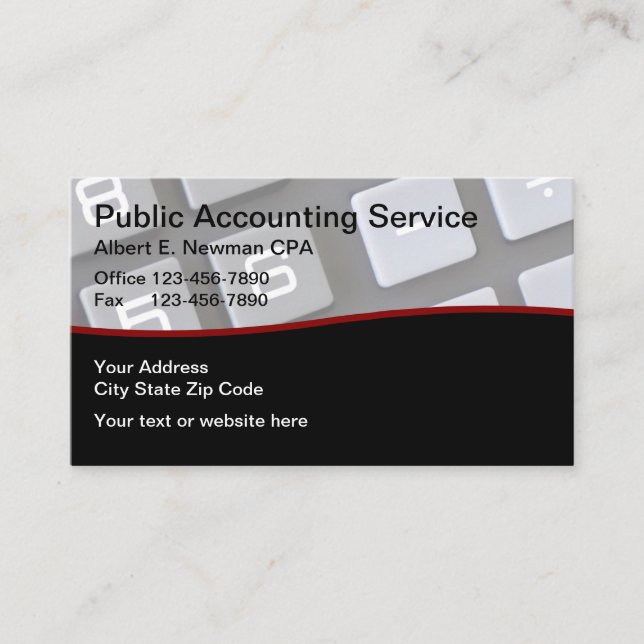 CPA Accountant Unique Business Card (Front)