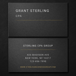 CPA Black Professional  Business Card