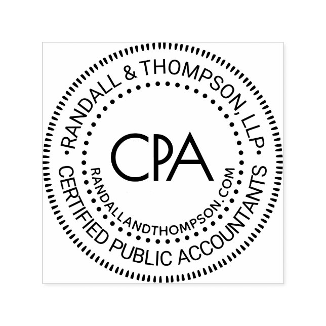 CPA Cert Public Accountant Firm Name URL #51 Self-inking Stamp (Design)