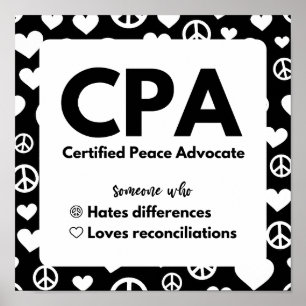 CPA Certified Peace Advocate Poster