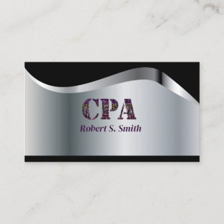 CPA Certified Public account Black& Silver Business Card