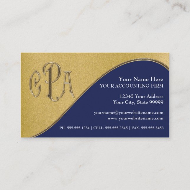 CPA Certified Public Accountant Business Taxes Business Card (Front)