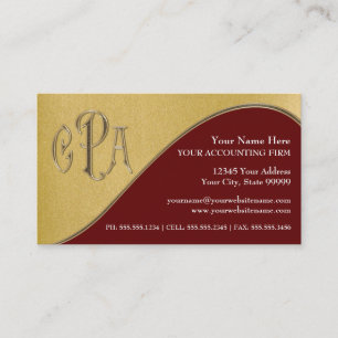 CPA Certified Public Accountant Business Taxes Card