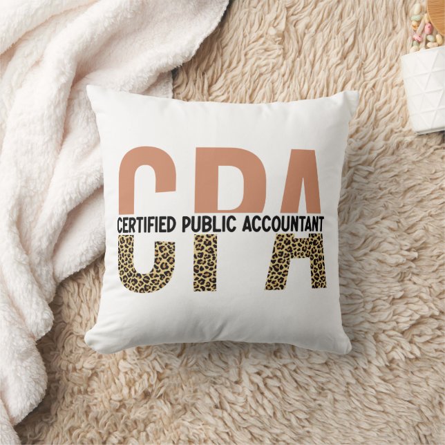 CPA Certified Public Accountant Leopard Print Cushion (Blanket)