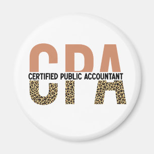 CPA Certified Public Accountant Leopard Print Magnet