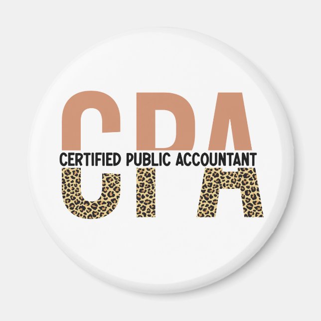 CPA Certified Public Accountant Leopard Print Magnet (Front)